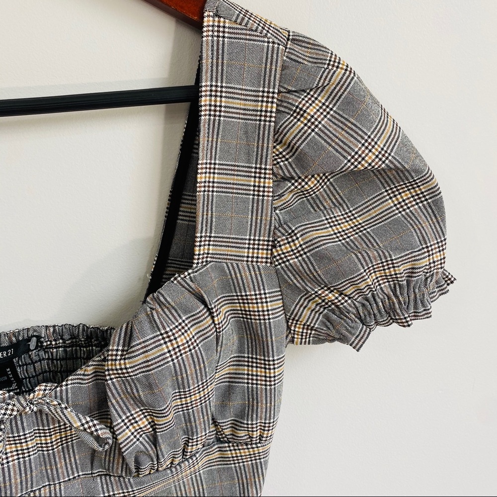 Forever 21 plaid prints ruched bust crop top - Picture 5 of 6